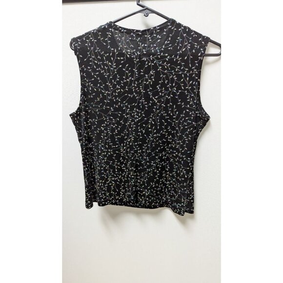 Ronni Nicole by Ouida Black/Silver Sleeveless Glitter Blouse - Picture 2 of 2